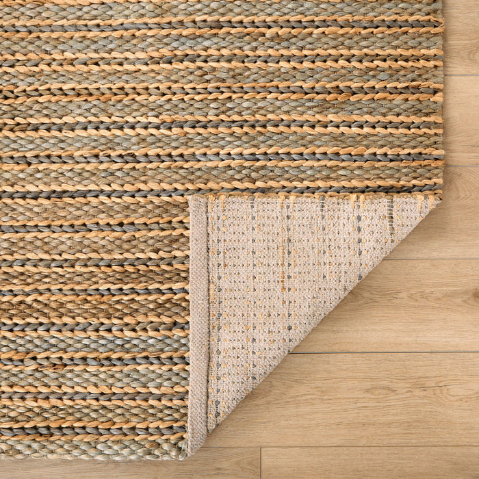 Natural Luxe Green Brown Stripe - N1014 - 8' x 11'