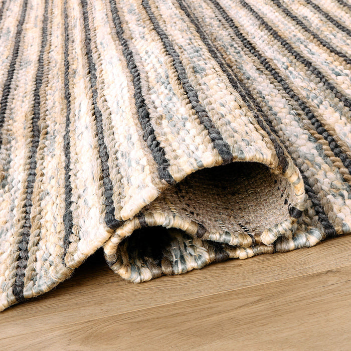 Natural Luxe Blue Ivory Stripe - N1015 - 7' x 9'