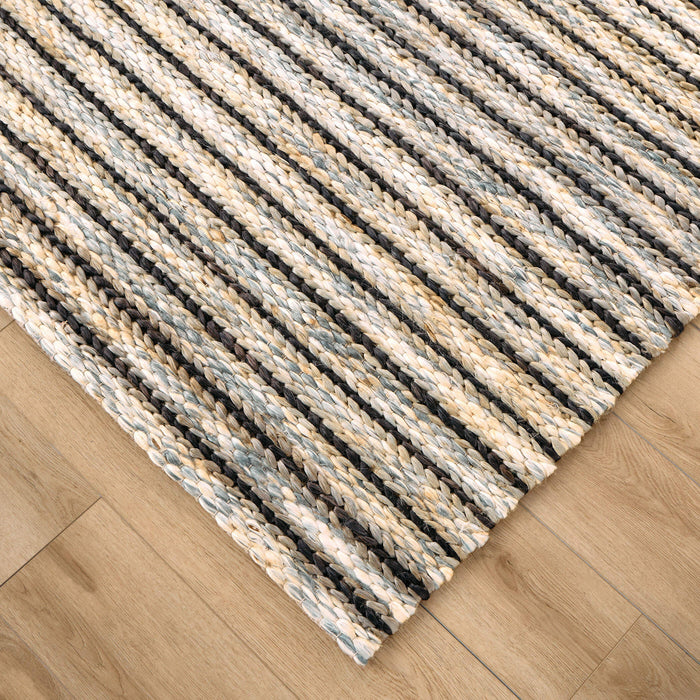 Natural Luxe Blue Ivory Stripe - N1015 - 5' x 8'