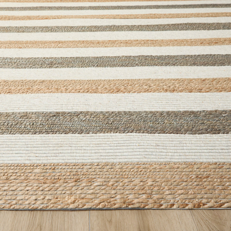 Natural Luxe Ivory Brown Stripe - N1016 - 5' x 8'
