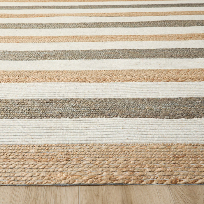 Natural Luxe Ivory Brown Stripe - N1016 - 7' x 9'