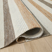 Natural Luxe Ivory Brown Stripe - N1016 - 5' x 8'