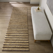 Natural Luxe Beige Plum Brown Stripe - N1021 - 3' x 8' Runner