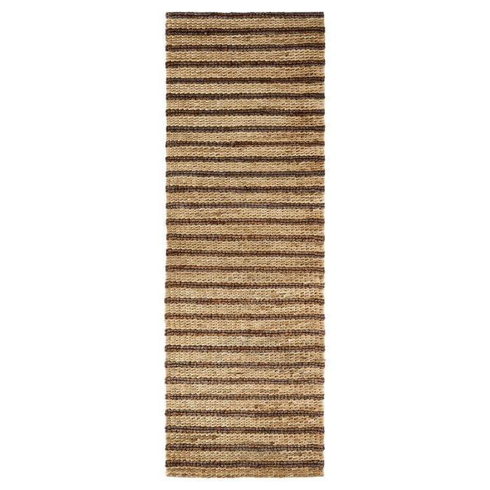 Natural Luxe Beige Plum Brown Stripe - N1021 - 3' x 8' Runner