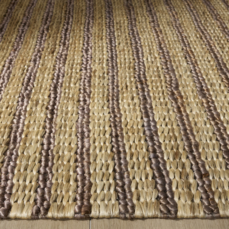 Natural Luxe Beige Plum Brown Stripe - N1021 - 5' x 8'