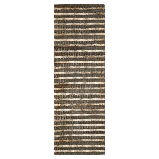Natural Luxe Gray Ivory Stripe - N1022 - 3' x 12' Runner
