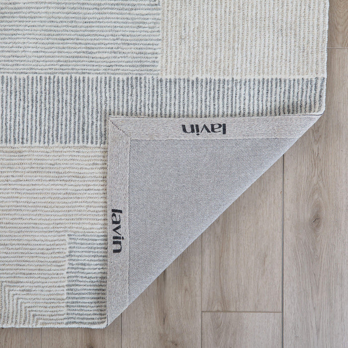 Sachin Gray Ivory Geometric - N2001 - 5' x 8'