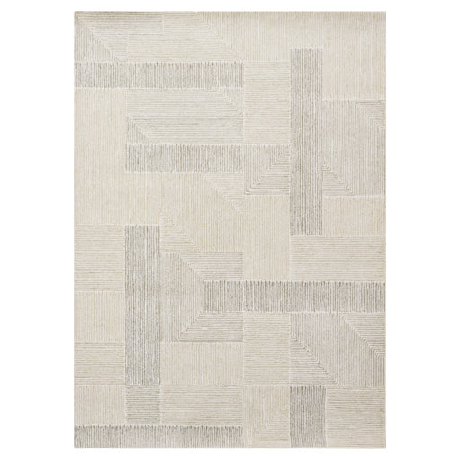 Sachin Gray Ivory Geometric - N2001 - 5' x 8'