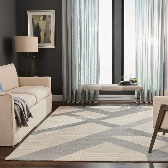 Sachin Gray Ivory Geometric - N2002 - 8' x 11'