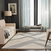 Sachin Gray Ivory Geometric - N2002 - 7' x 9'