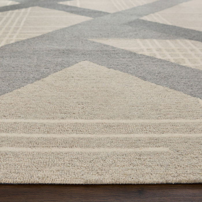 Sachin Gray Ivory Geometric - N2002 - 2' x 3'