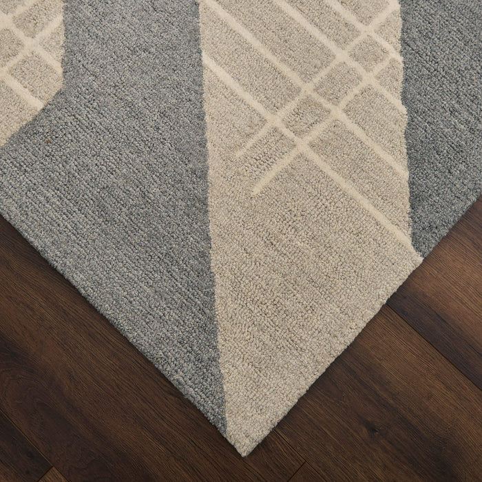 Sachin Gray Ivory Geometric - N2002 - 7' x 9'