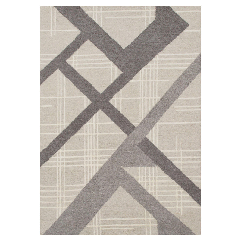 Sachin Gray Ivory Geometric - N2002 - 5' x 8'
