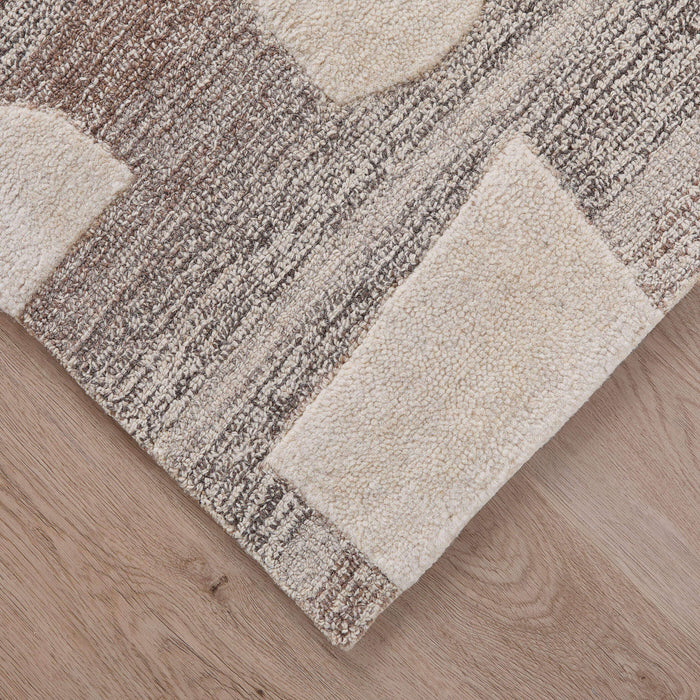 Sachin Brown Ivory Geometric - N2003 - 5' x 8'