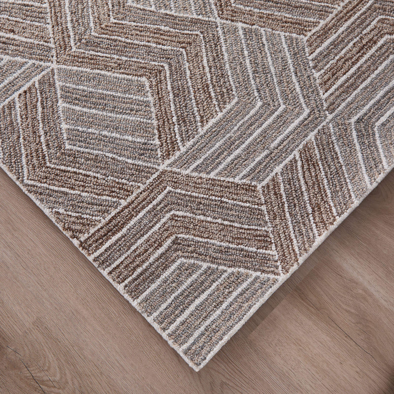 Sachin Brown Geometric - N2005 - 5' x 8'