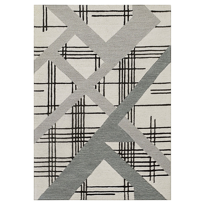 Sachin Black Ivory Geometric - N2007 - 2' x 3'