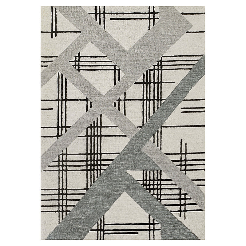 Sachin Black Ivory Geometric - N2007 - 5' x 8'