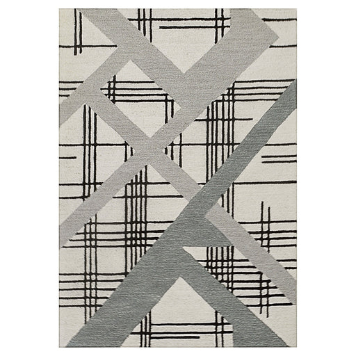 Sachin Black Ivory Geometric - N2007 - 5' x 8'
