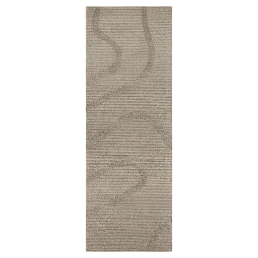 Contempo Charcoal Brown Beige Stripe Swirl - N2010 - 3' x 10' Runner