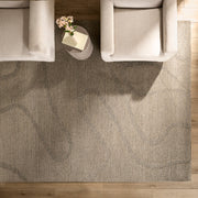 Contempo Charcoal Brown Beige Stripe Swirl - N2010 - 8' x 11'
