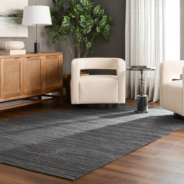 Kiran Black Monochromatic - N4006 - 5' x 8'