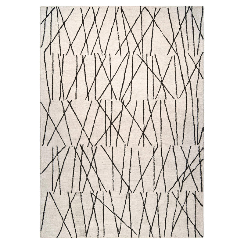 Myra Black Ivory Linear - N5008 - 5' x 8'