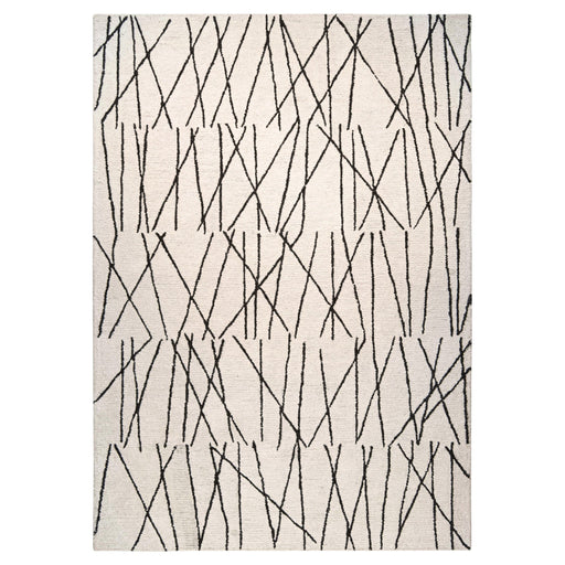 Myra Black Ivory Linear - N5008 - 5' x 8'