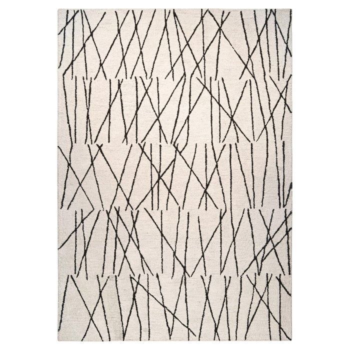 Myra Black Ivory Linear - N5008 - 5' x 8'
