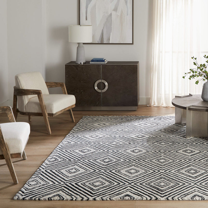 Vani Black Ivory Geometric - N5023 - 10' x 13'