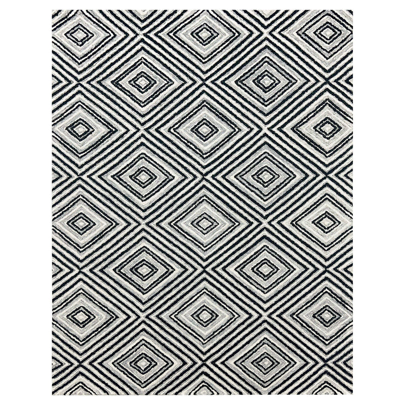 Vani Black Ivory Geometric - N5023 - 5' x 8'