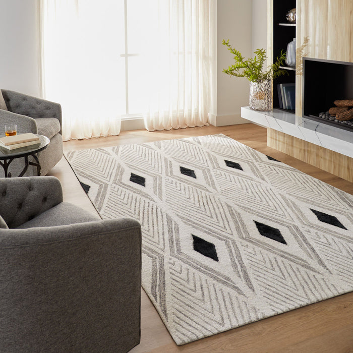 Vani Gray Ivory Geometric - N5024 - 10' x 13'
