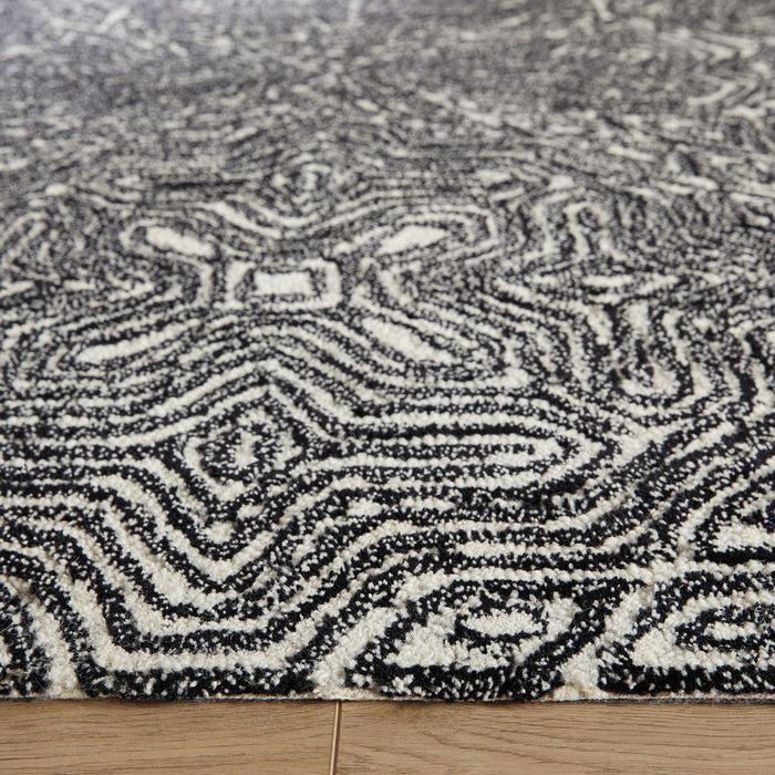 Mitra Black Geometric - N5038 - 5' x 8'