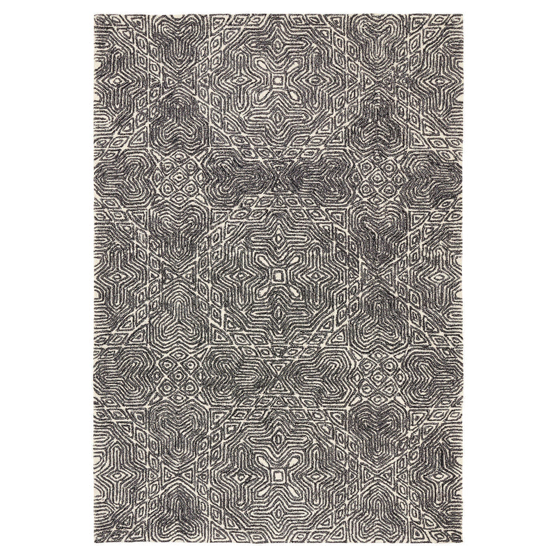 Mitra Black Geometric - N5038 - 5' x 8'