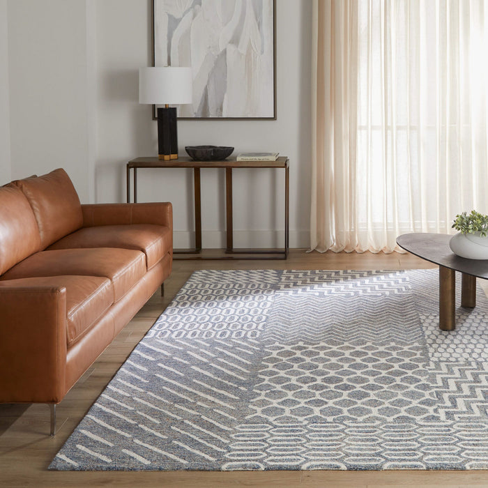 Mitra Blue Geometric - N5041 - 5' x 8'