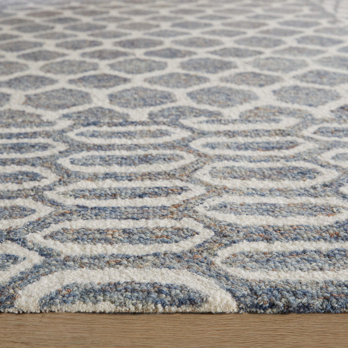 Mitra Blue Geometric - N5041 - 7' x 9'