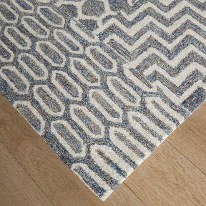 Mitra Blue Geometric - N5041 - 10' x 13'