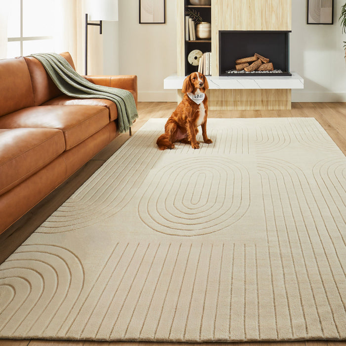 Kirti Ivory Geometric - N6003 - 5' x 8'