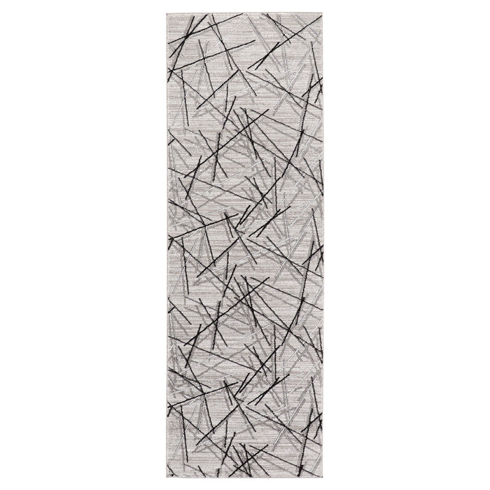 Sesia Gray Linear Geometric - R1001 - 3' x 8' Runner