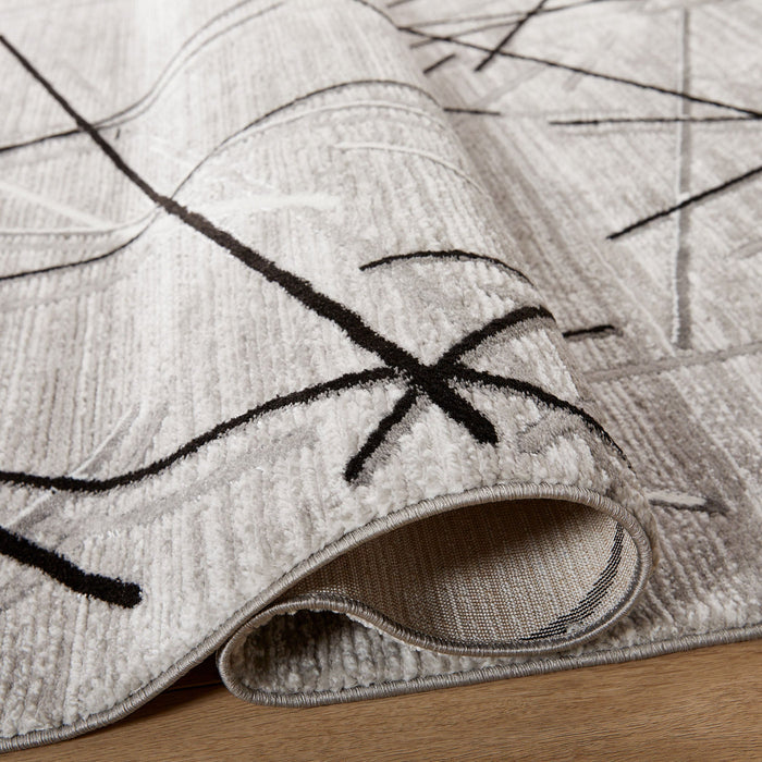 Sesia Gray Linear Geometric - R1001 - 3' x 8' Runner