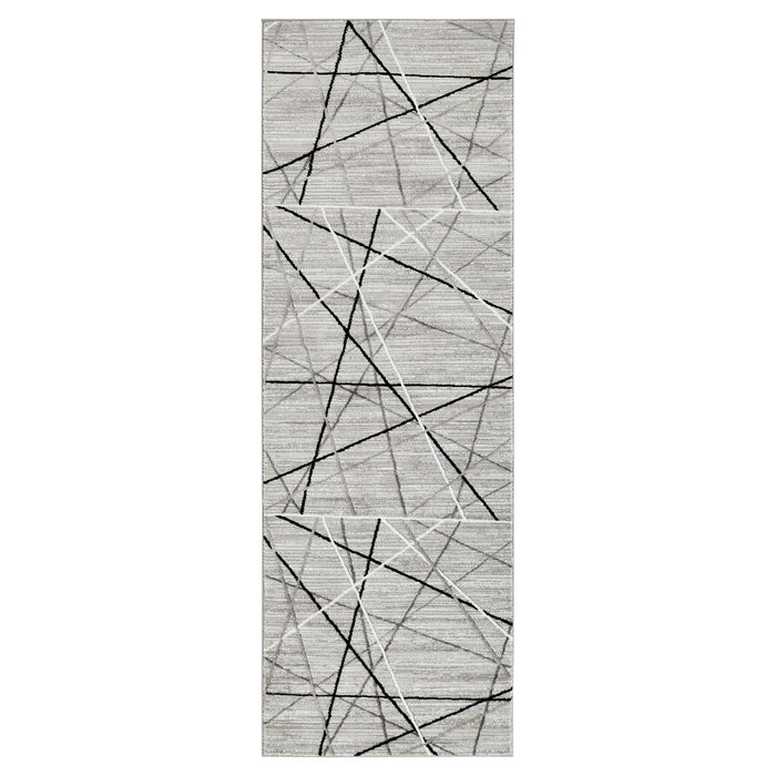 Sesia Gray Linear Geometric - R1002 - 3' x 8' Runner