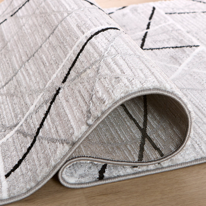 Sesia Gray Linear Geometric - R1002 - 3' x 8' Runner