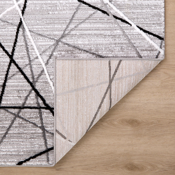 Sesia Gray Linear Geometric - R1002 - 3' x 8' Runner