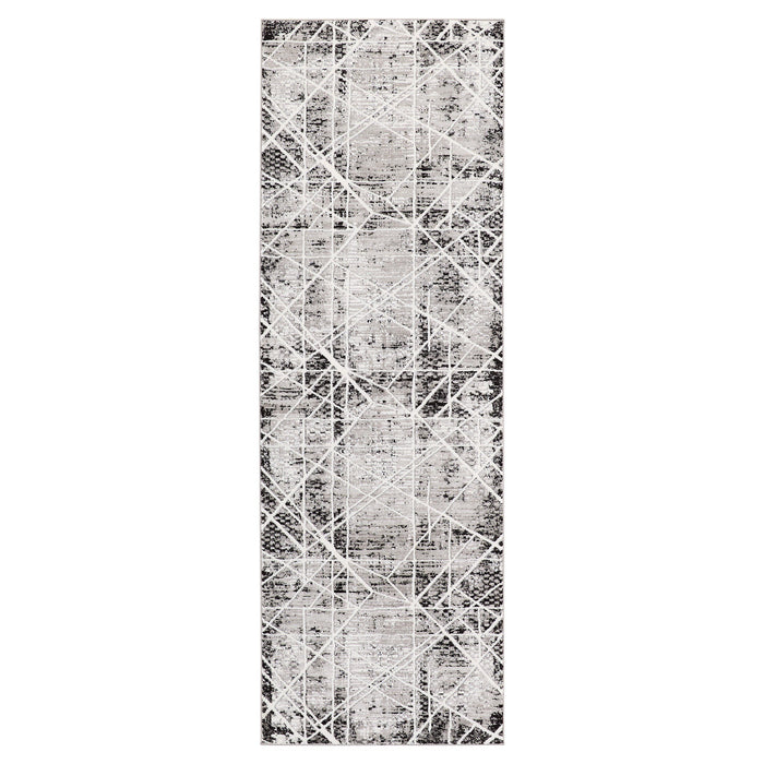 Sesia Black Ivory Linear Geometric - R1003 - 3' x 8' Runner