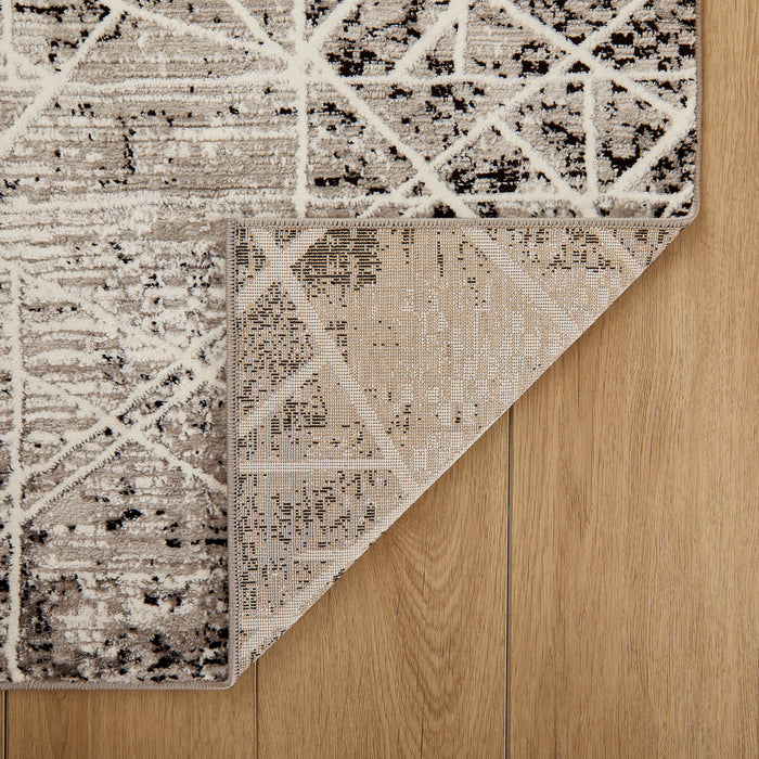Sesia Black Ivory Linear Geometric - R1003 - 3' x 8' Runner