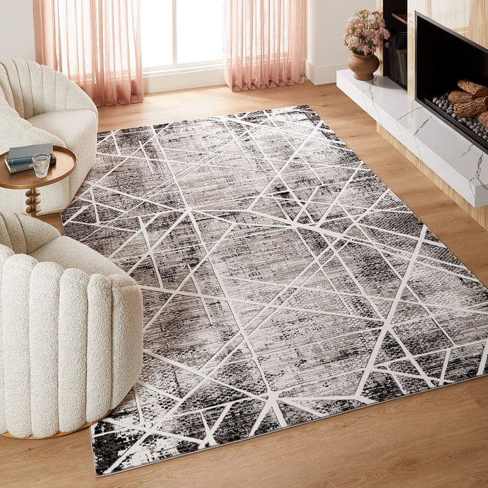Sesia Black Ivory Linear Geometric - R1003 - 8' x 11'