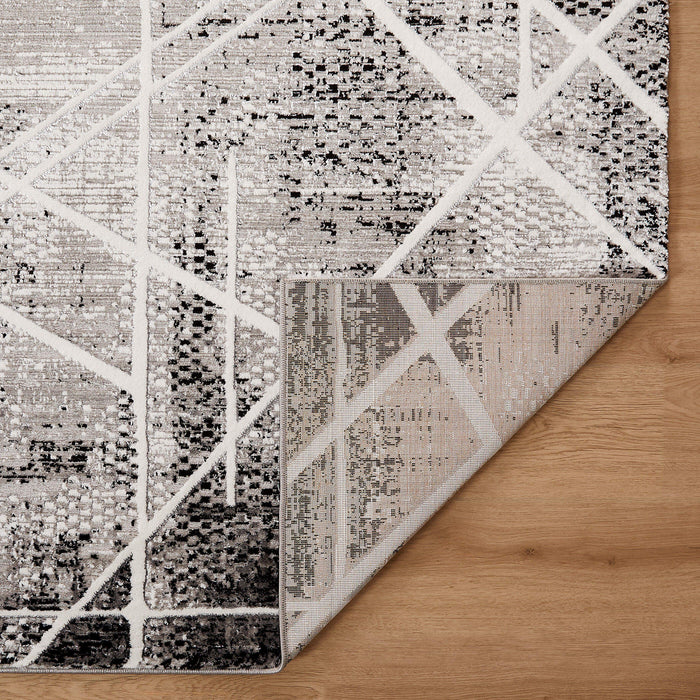 Sesia Black Ivory Linear Geometric - R1003 - 5' x 8'