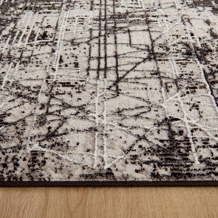 Sesia Black Ivory Linear Geometric - R1004 - 3' x 8' Runner