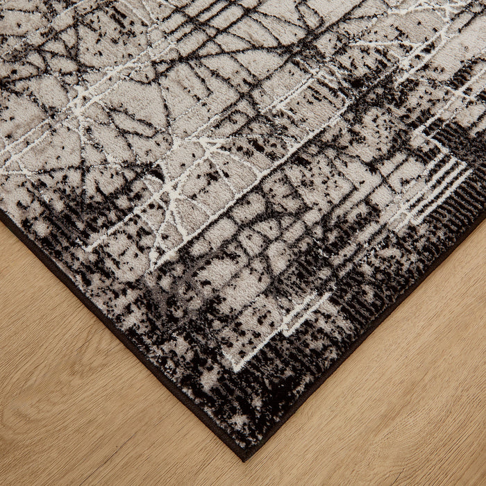 Sesia Black Ivory Linear Geometric - R1004 - 3' x 8' Runner