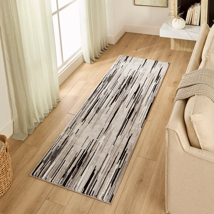 Sesia Black Ivory Linear - R1005 - 3' x 8' Runner