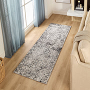 Sesia Black Gray Linear Geometric - R1006 - 3' x 8' Runner